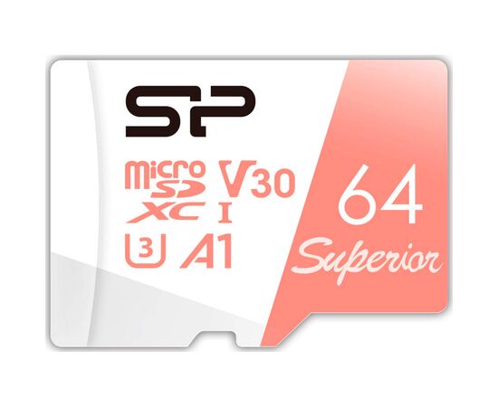Карта памяти Silicon Power 64GB microSDXC class 10 UHS-I U3 V30 A1 Superior (SP064GBSTXDV3V20SP), изображение 2 Карта памяти Silicon Power 64GB microSDXC class 10 UHS-I U3 V30 A1 Superior (SP064GBSTXDV3V20SP), изображение 2