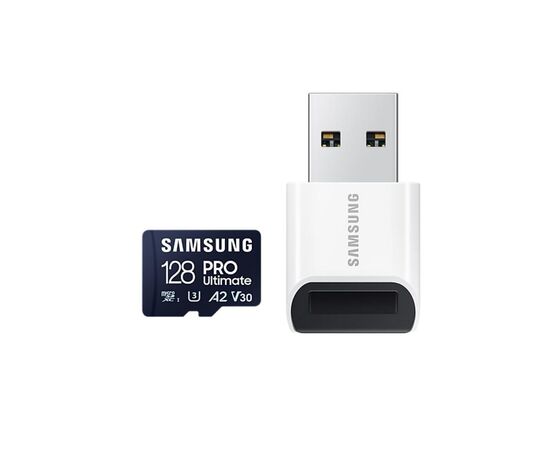 Карта памяти Samsung 128GB microSDXC class 10 UHS-I U3 V30 A2 Pro Ultimate (MB-MY128SB/WW), изображение 5 Карта памяти Samsung 128GB microSDXC class 10 UHS-I U3 V30 A2 Pro Ultimate (MB-MY128SB/WW), изображение 5