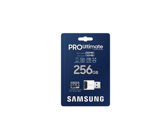 Карта памяти Samsung 256GB microSDXC class 10 UHS-I U3 V30 A2 Pro Ultimate (MB-MY256SB/WW), изображение 6 Карта памяти Samsung 256GB microSDXC class 10 UHS-I U3 V30 A2 Pro Ultimate (MB-MY256SB/WW), изображение 6