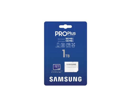 Карта памяти Samsung 1TB microSDXC class 10 UHS-I U3 V30 A2 Pro Plus (MB-MD1T0SA/EU), изображение 8