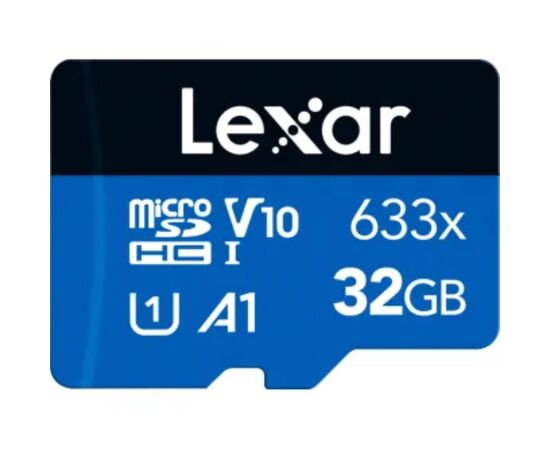 Карта памяти Lexar 32GB microSDXC class 10 UHS-I V10 A1 High Performance 633x (LMS0633032G-BNNNG), изображение 2 Карта памяти Lexar 32GB microSDXC class 10 UHS-I V10 A1 High Performance 633x (LMS0633032G-BNNNG), изображение 2