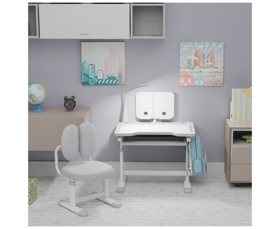 Парта со стулом Evo-kids (стол+стул+полка+лампа) Gray (BD-20 G), изображение 3 Парта со стулом Evo-kids (стол+стул+полка+лампа) Gray (BD-20 G), изображение 3