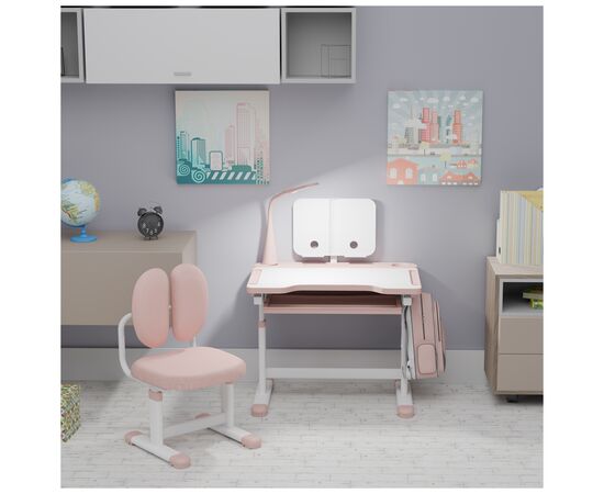 Парта со стулом Evo-kids (стол+стул+полка+лампа) Pink (BD-20 PN), изображение 3 Парта со стулом Evo-kids (стол+стул+полка+лампа) Pink (BD-20 PN), изображение 3