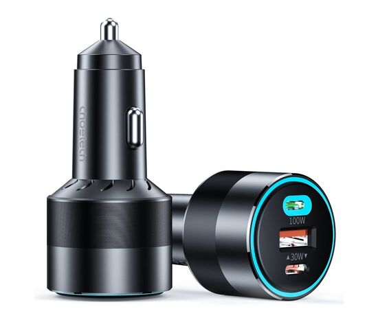 Зарядное устройство Choetech car 2хUSB-C+USB-A 130W QC3.0/PD/PPS black (TC0011-BK), изображение 4 Зарядное устройство Choetech car 2хUSB-C+USB-A 130W QC3.0/PD/PPS black (TC0011-BK), изображение 4