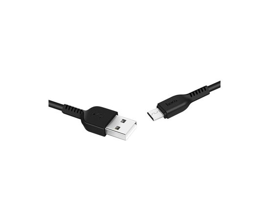 Дата кабель USB 2.0 AM to Micro 5P 2.0m 2A PVC X20 black HOCO (6957531068884), изображение 2 Дата кабель USB 2.0 AM to Micro 5P 2.0m 2A PVC X20 black HOCO (6957531068884), изображение 2