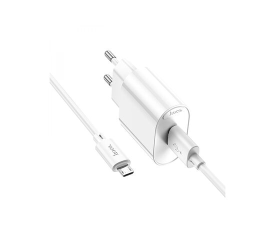 Зарядное устройство HOCO C109A Fighter USB QC3.0 + cable Micro 5P White (6931474784827), изображение 4 Зарядное устройство HOCO C109A Fighter USB QC3.0 + cable Micro 5P White (6931474784827), изображение 4