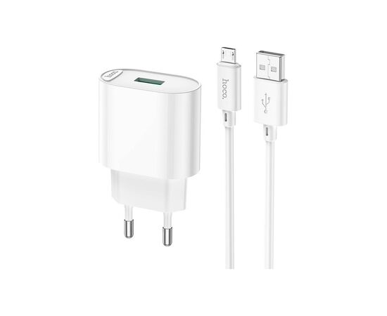 Зарядное устройство HOCO C109A Fighter USB QC3.0 + cable Micro 5P White (6931474784827) Зарядное устройство HOCO C109A Fighter USB QC3.0 + cable Micro 5P White (6931474784827)