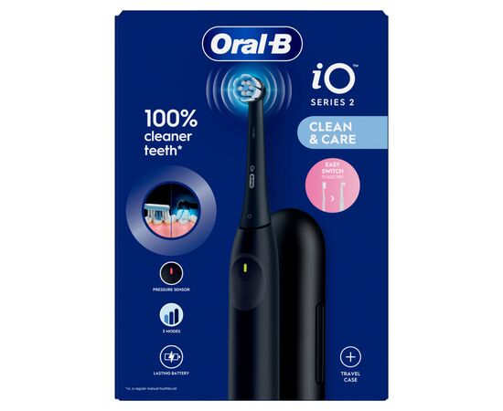 Электрическая зубная щетка Oral-B Series 2 iOS2.1D9.2K Black + футляр (8700216611923), изображение 2 Электрическая зубная щетка Oral-B Series 2 iOS2.1D9.2K Black + футляр (8700216611923), изображение 2