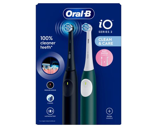 Электрическая зубная щетка Oral-B Series 2 iOS2d.2ZZ9.0 Black+Green (2) (8700216611909), изображение 2 Электрическая зубная щетка Oral-B Series 2 iOS2d.2ZZ9.0 Black+Green (2) (8700216611909), изображение 2