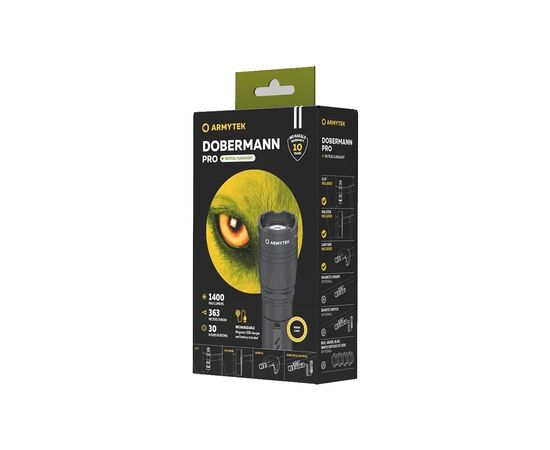 Фонарь Armytek Dobermann Pro Magnet USB (warm light) (F07501W), изображение 4 Фонарь Armytek Dobermann Pro Magnet USB (warm light) (F07501W), изображение 4