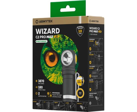 Фонарь Armytek Wizard C2 Pro Max LR Warm (F06702W), изображение 4 Фонарь Armytek Wizard C2 Pro Max LR Warm (F06702W), изображение 4