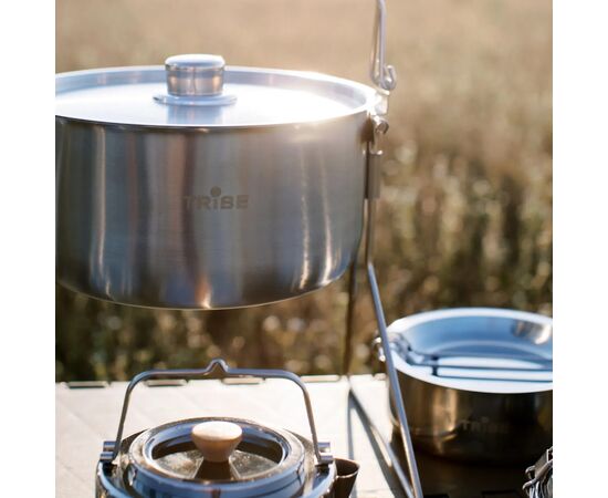 Котел туристический Tribe Fire Pot 5,4 л сталевий (T-FH-0006-metal), изображение 9 Котел туристический Tribe Fire Pot 5,4 л сталевий (T-FH-0006-metal), изображение 9