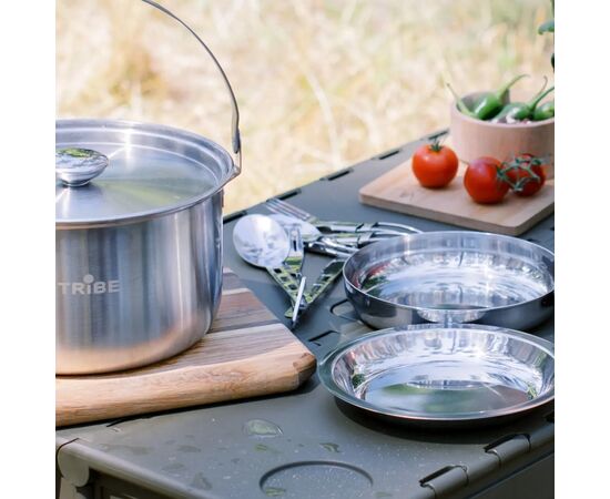 Набор туристической посуды Tribe Hiker Set сталевий (T-FC-0020-metal), изображение 7 Набор туристической посуды Tribe Hiker Set сталевий (T-FC-0020-metal), изображение 7