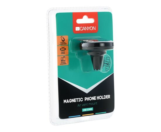 Универсальный автодержатель Canyon Car air vent magnetic phone holder (CNE-CCHM2), изображение 4 Универсальный автодержатель Canyon Car air vent magnetic phone holder (CNE-CCHM2), изображение 4