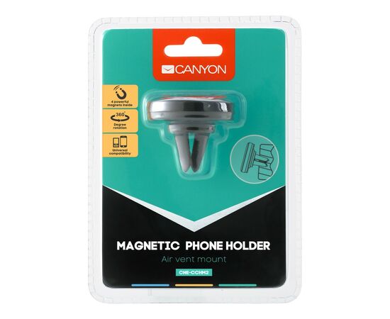Универсальный автодержатель Canyon Car air vent magnetic phone holder (CNE-CCHM2), изображение 5 Универсальный автодержатель Canyon Car air vent magnetic phone holder (CNE-CCHM2), изображение 5