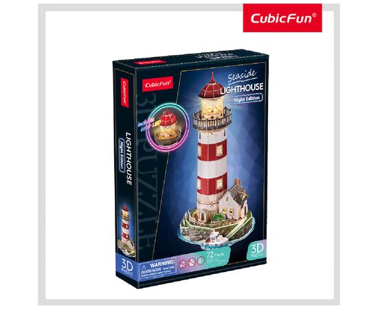 Пазл Cubic Fun тривимірний Night edition Маяк із LED-підсвічуванням (L540h), зображення 6 Пазл Cubic Fun тривимірний Night edition Маяк із LED-підсвічуванням (L540h), зображення 6