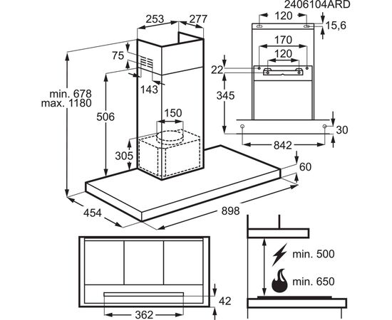 Вытяжка кухонная Electrolux LFT819K, изображение 7 Вытяжка кухонная Electrolux LFT819K, изображение 7