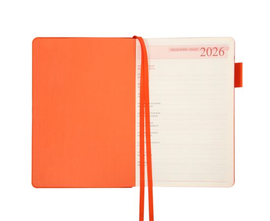 Еженедельник Leo planner А5 датированный 2026 "Binario", мягкий, оранжевый, 368 страниц (252641), изображение 5 Еженедельник Leo planner А5 датированный 2026 "Binario", мягкий, оранжевый, 368 страниц (252641), изображение 5