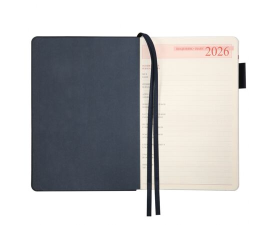 Еженедельник Leo planner А5 датирован 2026 "Binario", мягкий, темно-синий, 368 страниц (252639), изображение 4 Еженедельник Leo planner А5 датирован 2026 "Binario", мягкий, темно-синий, 368 страниц (252639), изображение 4