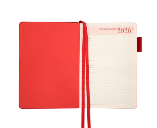 Еженедельник Leo planner А5 датированный 2026 "Binario", мягкий, красный, 368 страниц (252642), изображение 4 Еженедельник Leo planner А5 датированный 2026 "Binario", мягкий, красный, 368 страниц (252642), изображение 4