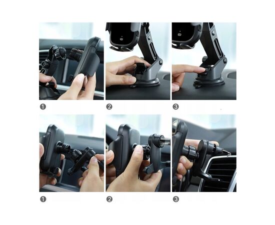 Универсальный автодержатель Baseus Light Electric Holder Black (WXHW03-01), изображение 5 Универсальный автодержатель Baseus Light Electric Holder Black (WXHW03-01), изображение 5