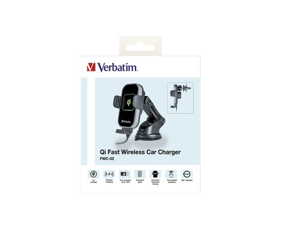 Універсальний автотримач Verbatim FWC-02 with Qi Fast Wireless Car Charger (49553), зображення 12 Універсальний автотримач Verbatim FWC-02 with Qi Fast Wireless Car Charger (49553), зображення 12