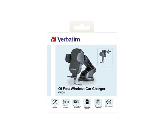 Универсальный автодержатель Verbatim FWC-01 with Qi Fast Wireless Car Charger (49552), изображение 11 Универсальный автодержатель Verbatim FWC-01 with Qi Fast Wireless Car Charger (49552), изображение 11
