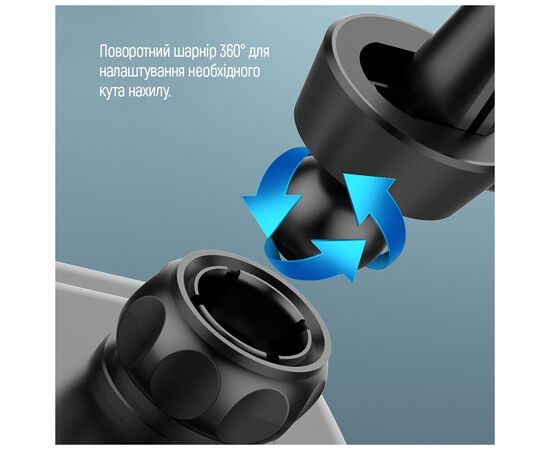 Універсальний автотримач ColorWay Metallic Gravity Holder 3 Black (CW-CHG14-BK), зображення 9 Універсальний автотримач ColorWay Metallic Gravity Holder 3 Black (CW-CHG14-BK), зображення 9