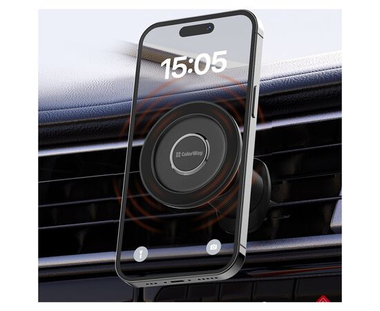 Універсальний автотримач ColorWay Magnetic Air Vent-5 (360° rotation) (CW-CHM15-BK), зображення 12 Універсальний автотримач ColorWay Magnetic Air Vent-5 (360° rotation) (CW-CHM15-BK), зображення 12