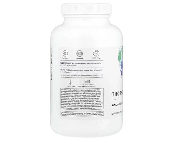 Витаминно-минеральный комплекс Thorne Research Комплекс питательных веществ, Advanced Nutrients, 240 капсул (THR-01706), изображение 3 Витаминно-минеральный комплекс Thorne Research Комплекс питательных веществ, Advanced Nutrients, 240 капсул (THR-01706), изображение 3