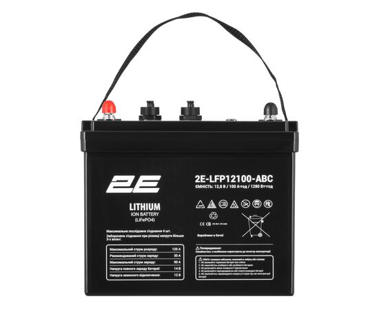 Батарея LiFePo4 2E 12V-100Ah, ABC 4S (2E-LFP12100-ABC), изображение 2 Батарея LiFePo4 2E 12V-100Ah, ABC 4S (2E-LFP12100-ABC), изображение 2