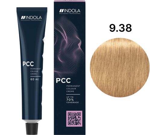 Краска для волос Indola Permanent Caring Color 9.38 - Очень светлый золотистый блонд шоколадный (4045787929829), изображение 2 Краска для волос Indola Permanent Caring Color 9.38 - Очень светлый золотистый блонд шоколадный (4045787929829), изображение 2