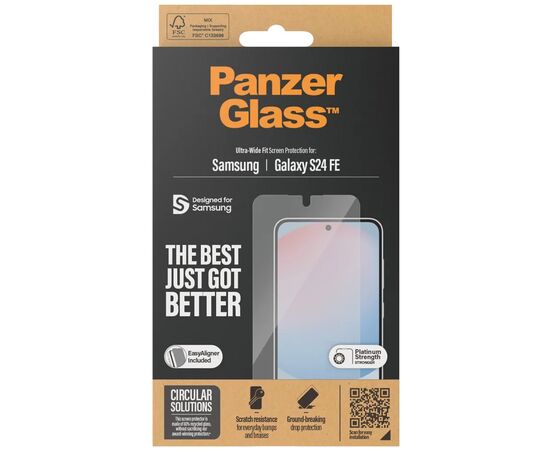 Стекло защитное PANZERGLASS Samsung Galaxy S24 FE Ultra-Wide Fit w. Aligner (PG_7378), изображение 4 Стекло защитное PANZERGLASS Samsung Galaxy S24 FE Ultra-Wide Fit w. Aligner (PG_7378), изображение 4