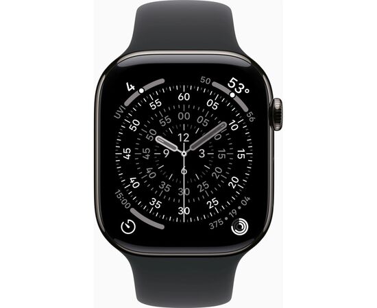 Смарт-часы Apple Watch Series 11 GPS + Cellular 46mm Slate Titanium Case with Black Sport Band - M/L (MFD24RK/A), изображение 2 Смарт-часы Apple Watch Series 11 GPS + Cellular 46mm Slate Titanium Case with Black Sport Band - M/L (MFD24RK/A), изображение 2
