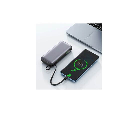 Батарея универсальная Acefast 20000mAh 130W PD, QC/3.0 USB-A+USB-C In/Out,build-in cable M22 Gray (6974316283904), изображение 6 Батарея универсальная Acefast 20000mAh 130W PD, QC/3.0 USB-A+USB-C In/Out,build-in cable M22 Gray (6974316283904), изображение 6