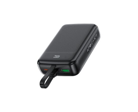 Батарея универсальная Acefast 20000mAh 22,5W PD, QC/3.0 USB-A+USB-C In/Out,build-in cable M14 Black (6974316283966), изображение 3 Батарея универсальная Acefast 20000mAh 22,5W PD, QC/3.0 USB-A+USB-C In/Out,build-in cable M14 Black (6974316283966), изображение 3