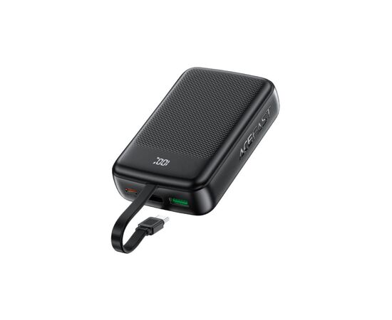 Батарея универсальная Acefast 20000mAh 22,5W PD, QC/3.0 USB-A+USB-C In/Out,build-in cable M14 Black (6974316283966), изображение 4 Батарея универсальная Acefast 20000mAh 22,5W PD, QC/3.0 USB-A+USB-C In/Out,build-in cable M14 Black (6974316283966), изображение 4