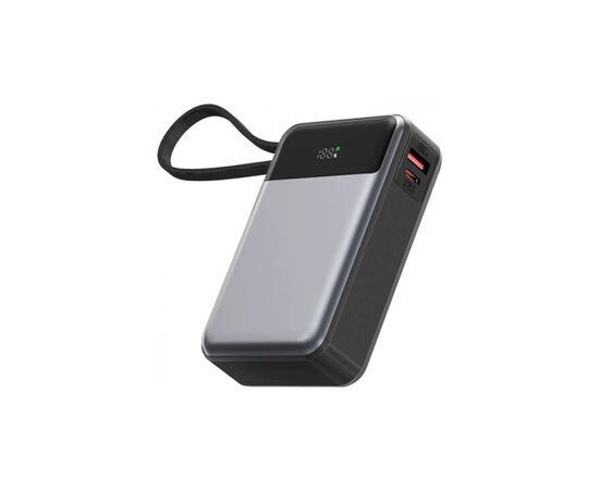 Батарея универсальная Acefast 20000mAh 65W PD, QC/3.0 USB-A+USB-C In/Out,build-in cable M21 Black-Gray (6974316283898), изображение 2 Батарея универсальная Acefast 20000mAh 65W PD, QC/3.0 USB-A+USB-C In/Out,build-in cable M21 Black-Gray (6974316283898), изображение 2