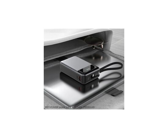 Батарея универсальная Acefast 20000mAh 65W PD, QC/3.0 USB-A+USB-C In/Out,build-in cable M21 Black-Gray (6974316283898), изображение 6 Батарея универсальная Acefast 20000mAh 65W PD, QC/3.0 USB-A+USB-C In/Out,build-in cable M21 Black-Gray (6974316283898), изображение 6