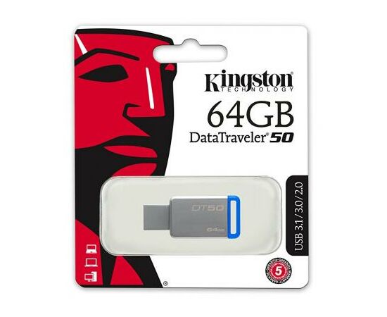 USB флеш накопитель Kingston 64GB DT50 USB 3.1 (DT50/64GB), изображение 4 USB флеш накопитель Kingston 64GB DT50 USB 3.1 (DT50/64GB), изображение 4