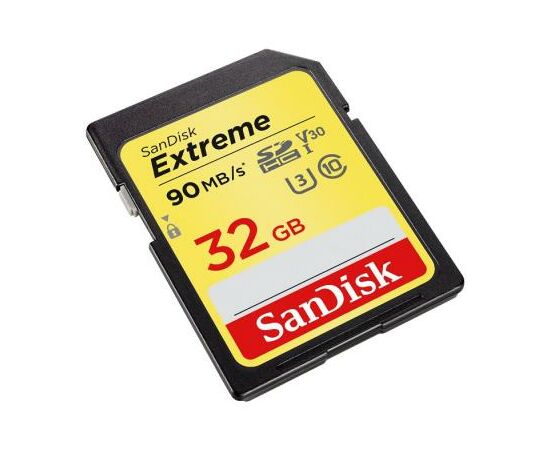Карта памяти SanDisk 32GB SDHC class 10 UHS-I U3 4K Extreme (SDSDXVE-032G-GNCIN), изображение 2 Карта памяти SanDisk 32GB SDHC class 10 UHS-I U3 4K Extreme (SDSDXVE-032G-GNCIN), изображение 2
