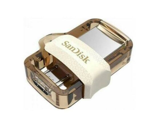 USB флеш накопитель SanDisk 64GB Ultra Dual Drive m3.0 White-Gold USB 3.0/OTG (SDDD3-064G-G46GW), изображение 2 USB флеш накопитель SanDisk 64GB Ultra Dual Drive m3.0 White-Gold USB 3.0/OTG (SDDD3-064G-G46GW), изображение 2