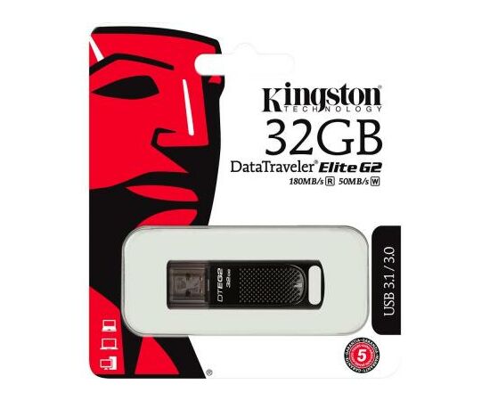 USB флеш накопитель Kingston 32GB DataTraveler Elite G2 Metal Black USB 3.1 (DTEG2/32GB), изображение 5 USB флеш накопитель Kingston 32GB DataTraveler Elite G2 Metal Black USB 3.1 (DTEG2/32GB), изображение 5