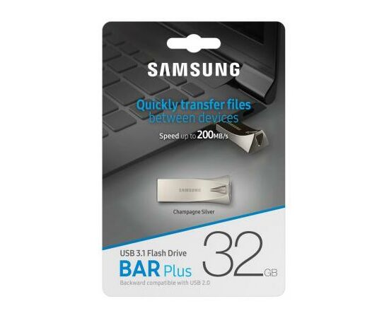 USB флеш накопитель Samsung 32GB Bar Plus Silver USB 3.1 (MUF-32BE3/APC), изображение 7 USB флеш накопитель Samsung 32GB Bar Plus Silver USB 3.1 (MUF-32BE3/APC), изображение 7