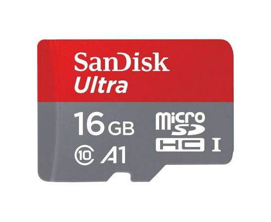 Карта памяти SanDisk 16GB microSDHC class 10 UHS-I A1 Ultra (SDSQUAR-016G-GN6IA), изображение 2 Карта памяти SanDisk 16GB microSDHC class 10 UHS-I A1 Ultra (SDSQUAR-016G-GN6IA), изображение 2