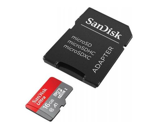 Карта памяти SanDisk 16GB microSDHC class 10 UHS-I A1 Ultra (SDSQUAR-016G-GN6IA), изображение 4 Карта памяти SanDisk 16GB microSDHC class 10 UHS-I A1 Ultra (SDSQUAR-016G-GN6IA), изображение 4
