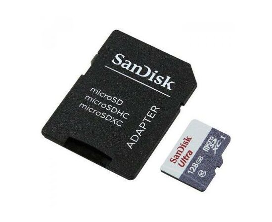 Карта памяти SanDisk 128GB microSDXC class 10 UHS-I Ultra (SDSQUNS-128G-GN6TA), изображение 3 Карта памяти SanDisk 128GB microSDXC class 10 UHS-I Ultra (SDSQUNS-128G-GN6TA), изображение 3