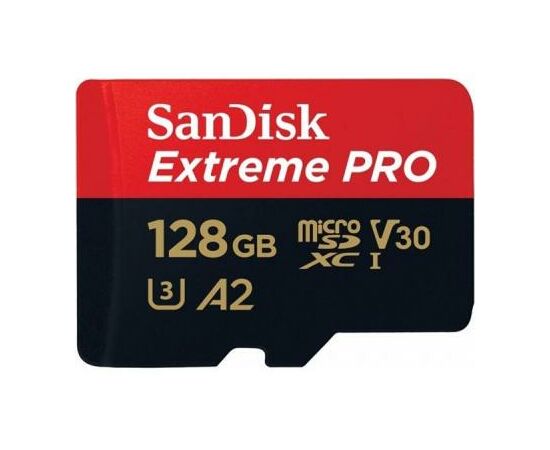 Карта памяти SanDisk 128GB microSDXC class 10 UHS-I U3 A2 Extreme Pro (SDSQXCY-128G-GN6MA), изображение 2 Карта памяти SanDisk 128GB microSDXC class 10 UHS-I U3 A2 Extreme Pro (SDSQXCY-128G-GN6MA), изображение 2