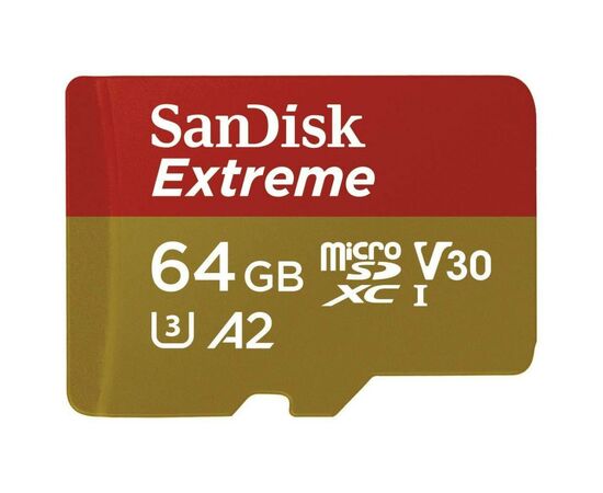 Карта памяти SanDisk 64GB microSD class 10 UHS-I U3 A2 EXTREME (SDSQXA2-064G-GN6AA), изображение 2 Карта памяти SanDisk 64GB microSD class 10 UHS-I U3 A2 EXTREME (SDSQXA2-064G-GN6AA), изображение 2