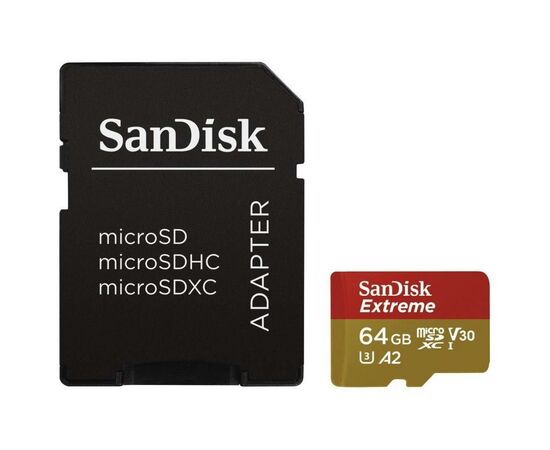 Карта памяти SanDisk 64GB microSD class 10 UHS-I U3 A2 EXTREME (SDSQXA2-064G-GN6AA) Карта памяти SanDisk 64GB microSD class 10 UHS-I U3 A2 EXTREME (SDSQXA2-064G-GN6AA)